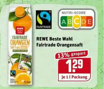 REWE Kaufpark Rewe Beste Wahl Fairtrade Orangensaft Angebot