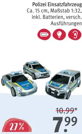 Rossmann Polizei Einsatzfahrzeug Angebot
