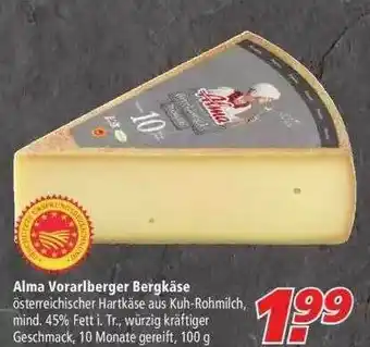 Marktkauf Alma Vorarlberger Bergkäse Angebot