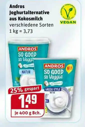 REWE Kaufpark Andros Joghurtalternative Aus Kokosmilch Angebot