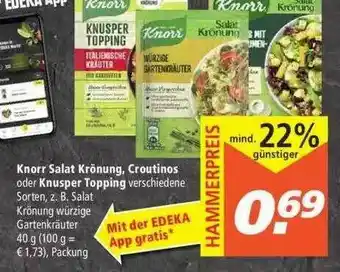 Marktkauf Knorr Salat Kronung, Croutinos Ode Rknusper Topping Angebot