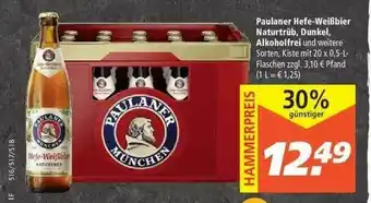 Marktkauf Paulaner Hefe-weißbier Naturtrüb Dunkel Alkoholfrei Angebot