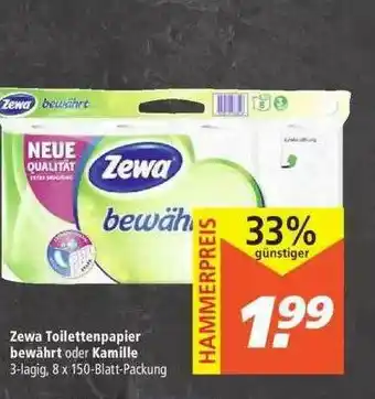 Marktkauf Zewa Toilettenpapier Bewährt Oder Kamille Angebot