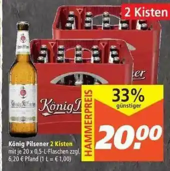 Marktkauf König Pilsener 2 Kisten Angebot