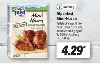 Lidl Alpenfest Mini Haxen 500g Angebot