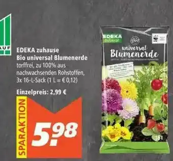 Marktkauf Edeka Zuhause Bio Universal Blumenerde Angebot