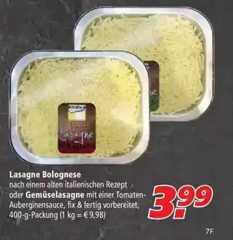 Marktkauf Lasagne Bolognese Angebot