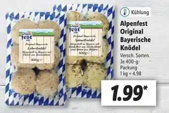 Lidl Alpenfest Original Bayerische Knödel 400g Angebot