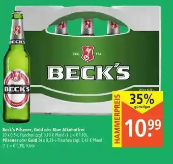 Marktkauf Beck's Pilsener Gold Oder Blue Alkoholfrei Pilsener Oder Gold Angebot