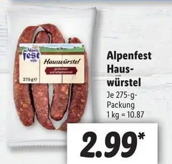 Lidl Alpenfest Hauswürstel 275g Angebot