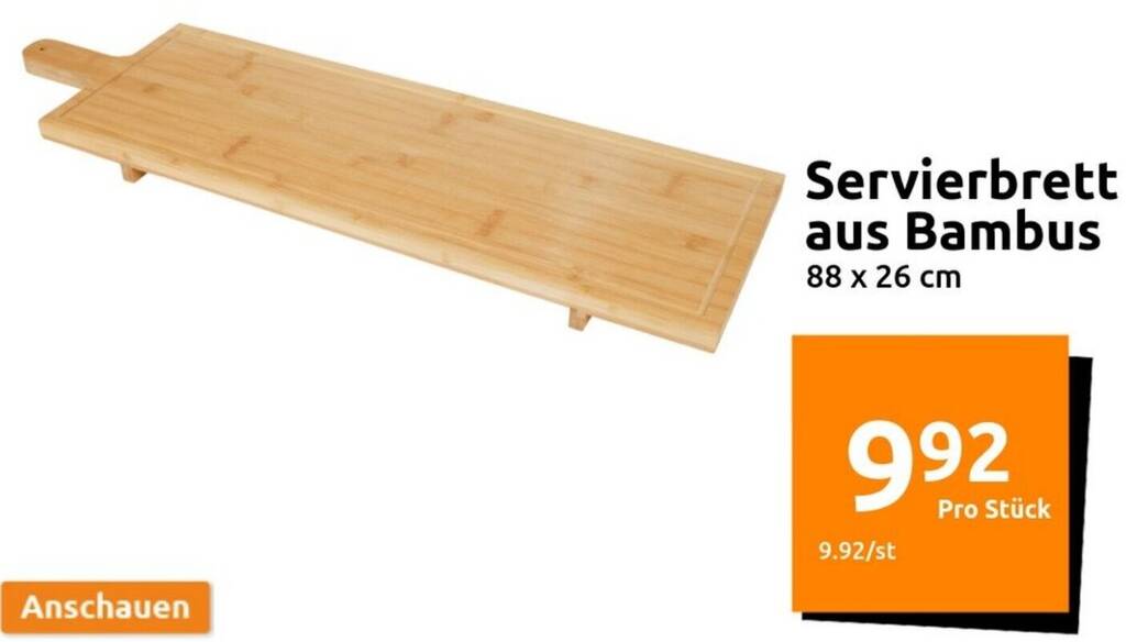 Servierbrett aus Bambus Angebot bei Action