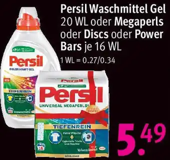 Rossmann Persil Waschmittel Gel 20 WL oder Megaperls oder Discs oder Power Bars 16 WL Angebot