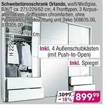 Möbel Boss Schwebetürencschrank Orlando Angebot