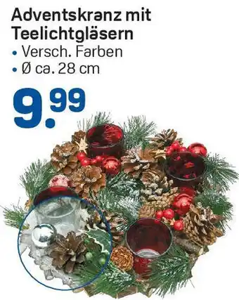 Rossmann Adventskranz mit Teelichtgläsern Angebot