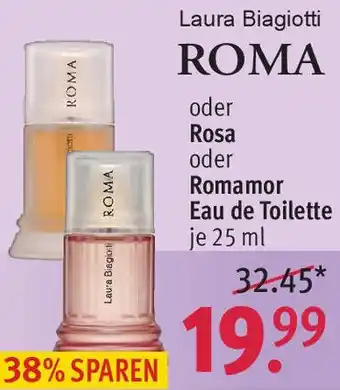 Rossmann Laura Biagiotti ROMA oder Rosa oder Romamor Eau de Toilette 25 ml Angebot