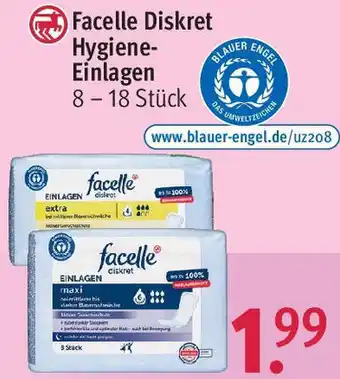 Rossmann Facelle Diskret Hygiene-Einlagen 8-18 Stück Angebot