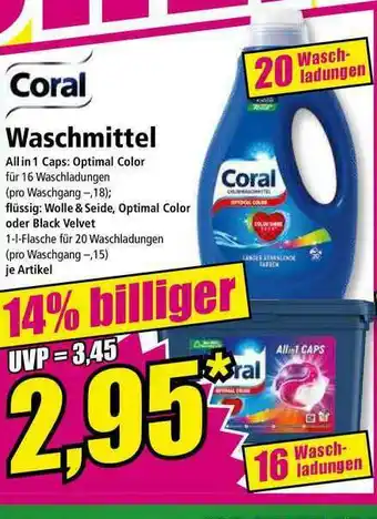 Norma Coral Waschmittel Angebot