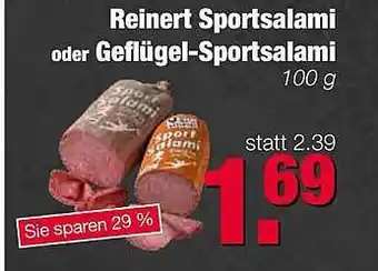 Edeka Scherer Reinert Sportsalami oder Geflügel Sportsalami Angebot