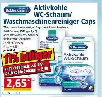 Norma Dr Beckmann Aktivkohle Wc-schaum Oder Waschmaschinenreiniger Caps Angebot
