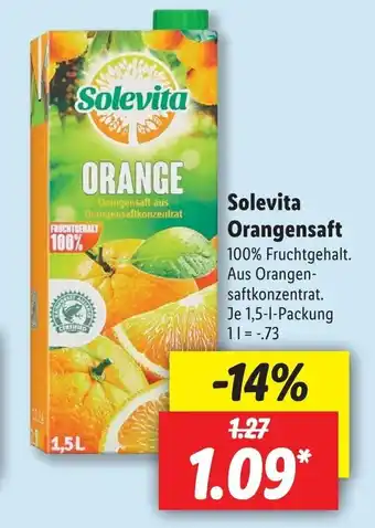 Lidl Solevita Orangensaft 1,5 L Angebot