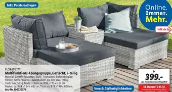 Lidl Florabest Multifunktions Loungegruppe, Geflecht, 5 teilig Angebot