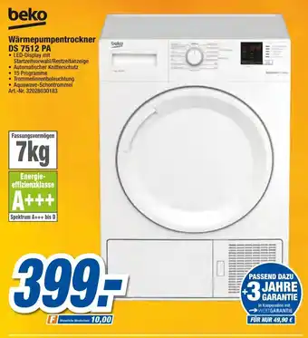 expert Techno Land Beko Wärmepumpentrockner DS 7512 PA Angebot
