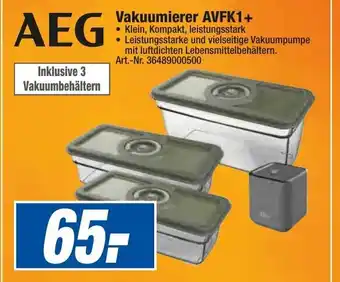 expert Techno Land AEG Vakuumierer AVFK1+ Angebot