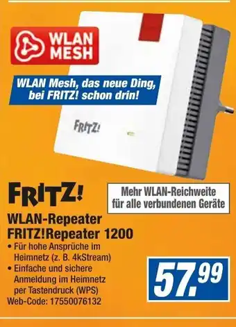 expert Octomedia WLAN Repeater FRITZ! Repeater 1200 Angebot