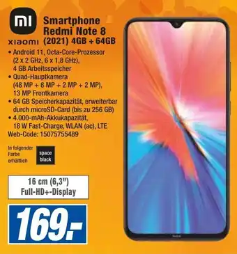 expert Octomedia Xiaomi Smartphone Redmi Note 8 (2021) 4GB+64GB Angebot