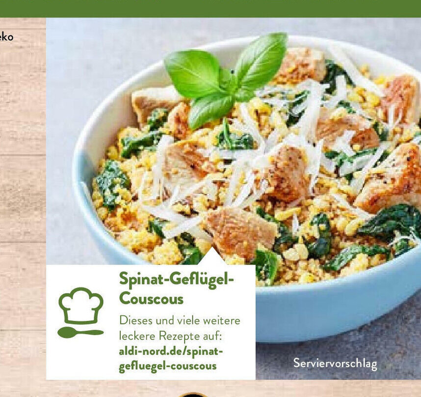 SpinatGeflugel Couscous Angebot bei Aldi Nord