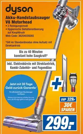 expert Octomedia Dyson Akku Handstaubsauger V8 Motorhead Angebot