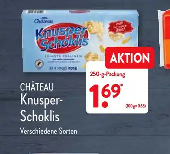 Aldi Nord Chateau Knusper Schoklis 250g Packung Angebot