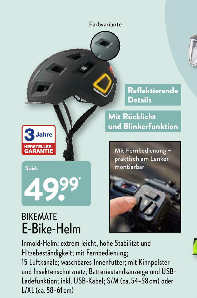 Bikemate E Bike Helm per stuck Angebot bei Aldi Nord