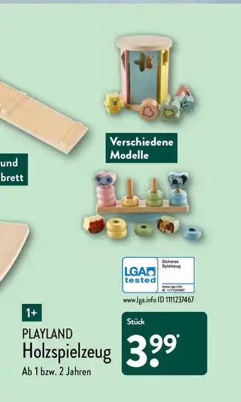 Aldi Nord Playland Holzspielzeug per stuck Angebot