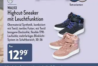 Aldi Nord Walkx Highcut-Sneaker Mit Leuchtfunktion per paar Angebot