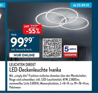 Aldi Nord Leuchten Direkt LED-Deckenleuchte Ivanka Angebot