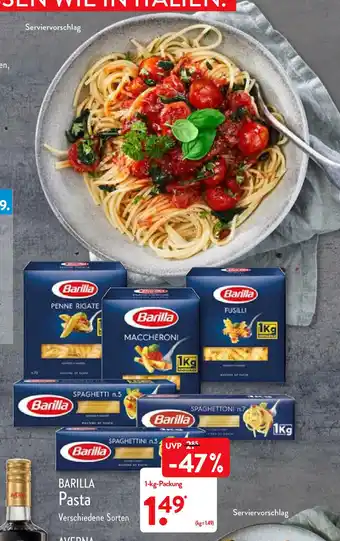 Aldi Nord Barilla Pasta 1kg Packung Angebot