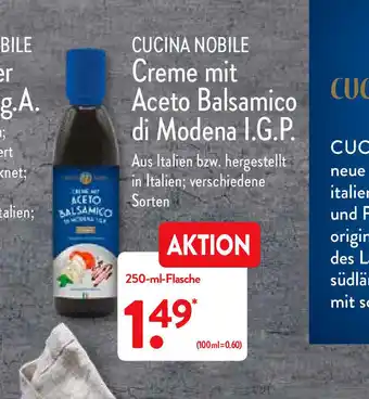 Aldi Nord Cucina Nobile Creme Mit Aceto Balsamico di Modena I.G.P 250ml Flasche Angebot