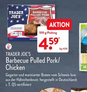 Aldi Nord Trader Joe's Barbecue Pulled Pork/Chicken 550g Packung Angebot