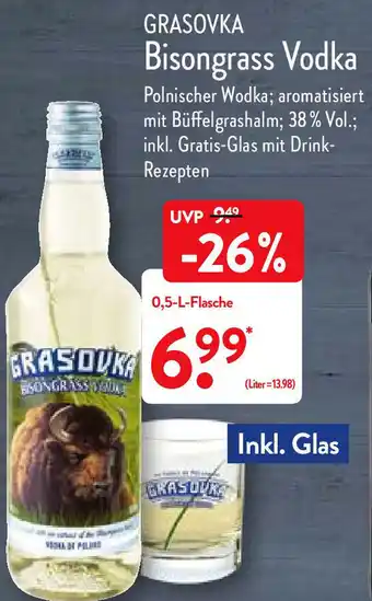 Aldi Nord GRASOVKA Bisongrass vodka Angebot