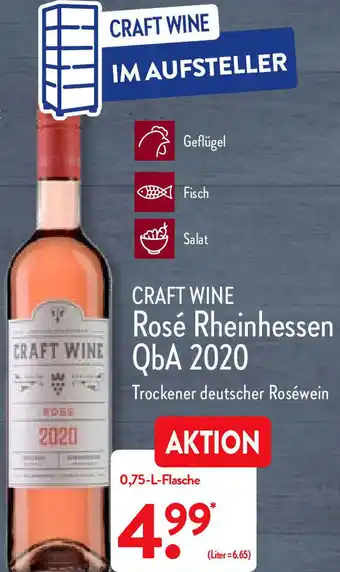 Aldi Nord CRAFT WINE Rose rheinhessen QbA 2020 Angebot