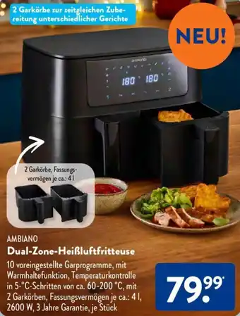 Aldi Süd AMBIANO Dual-Zone Heißluftfritteuse Angebot