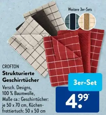 Aldi Süd CROFTON Strukturierte Geschirrtücher 3er-Set Angebot