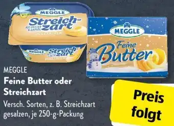 Aldi Süd MEGGLE Feine Butter oder Streichzart 250 g Packung Angebot