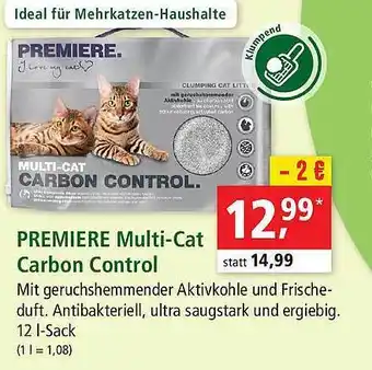 Fressnapf Premiere Multi Cat Carbon Control Angebot