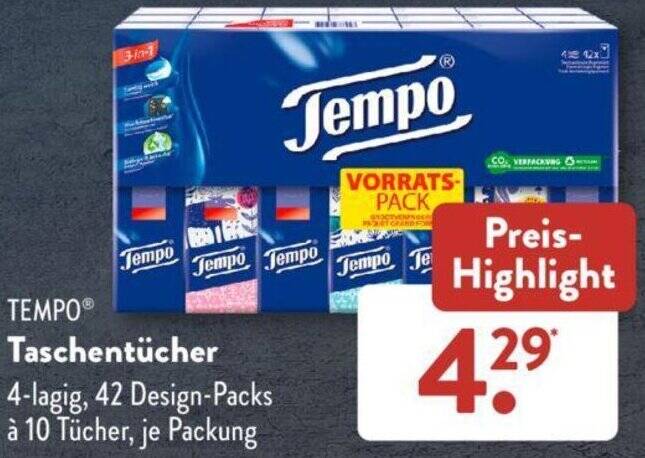 Luxus Tempo Taschentcher Angebot Bild