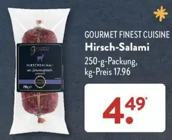 Aldi Süd GOURMET FINEST CUISINE Hirsch-Salami 250 g Packung Angebot