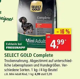 Fressnapf Select Gold Complete Angebot