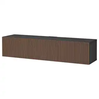 IKEA Bestå tv-bank mit türen, schwarzbraun björköviken/braun gebeiztes eichenfurnier, 180x42x38 cm Angebot