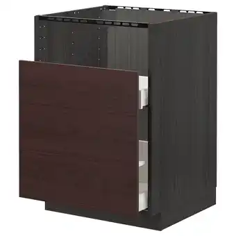 IKEA Metod / maximera unterschr f bredsjön spü/1 fr/2 sch, schwarz askersund/dunkelbraun eschenachbildung, 60x60 cm Angebot